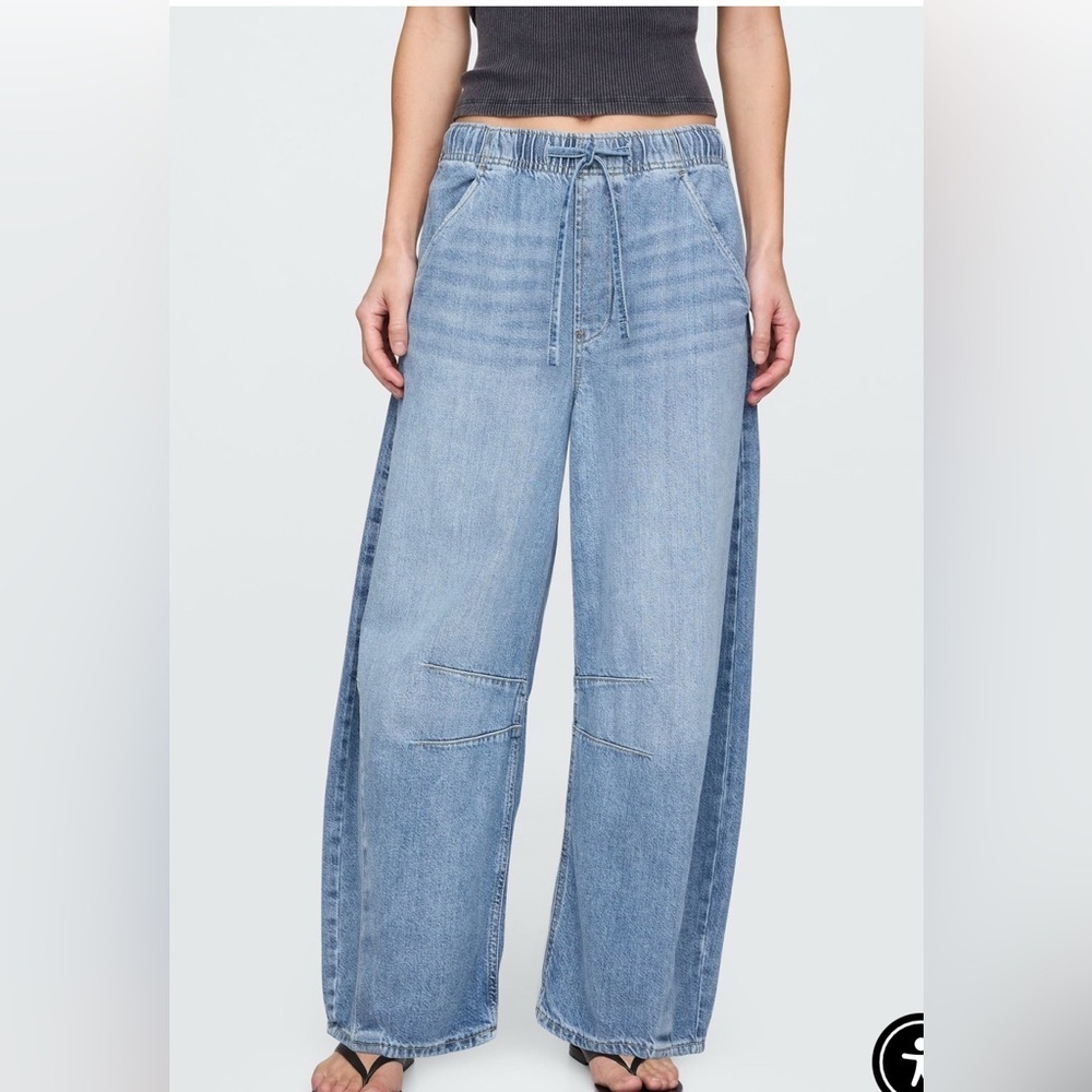 Gap Mid-Rise Ultrasoft Easy Horseshoe Denim Jeans Medium Wash NWT Medium - Picture 2 of 6